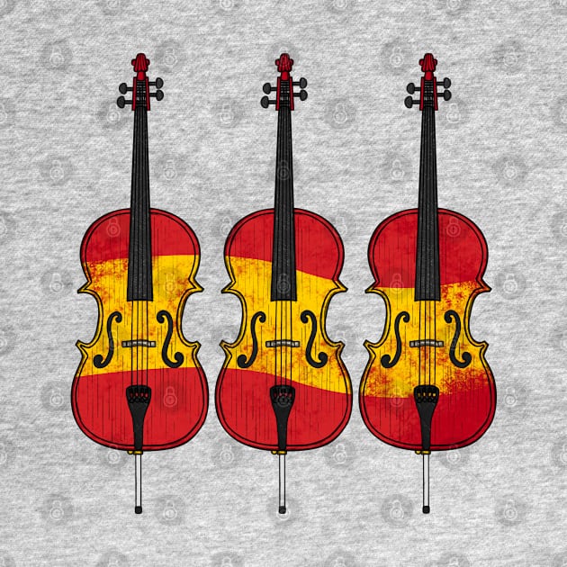 Cello Spanish Flag Cellist String Musician Spain by doodlerob